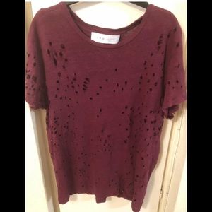 IRO Jeans  Knit Top Blouse  Holes Distressed  Xs
